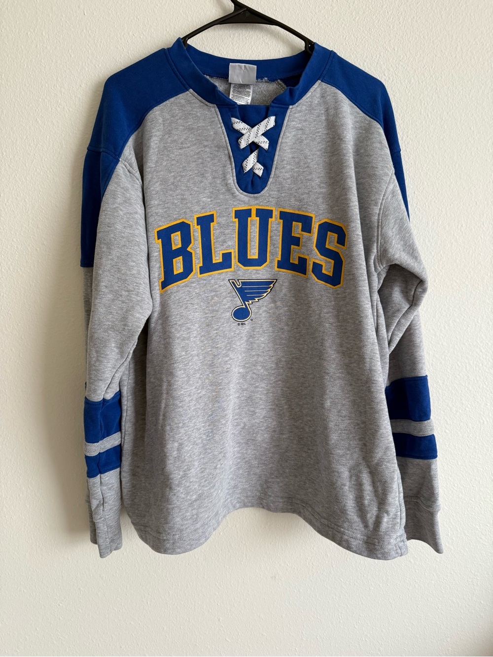NHL Royal Blue & Gray Lace-Up Hockey Pullover